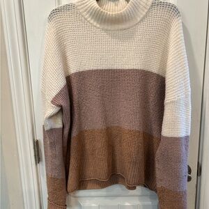 Colorblock Turtleneck Sweater